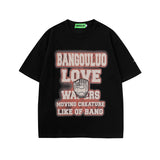 Men T Shirt Gothic Alphabet Graffiti Print Short Sleeve T-shirt