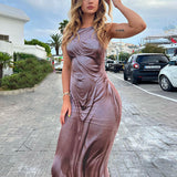 Women Dresse Sexy Dress off-the-Shoulder Backless Suspender Skirt Sheath Dress