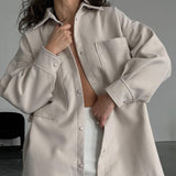 Women Trench Coat Winter Woolen Coat Women's Woolen Coat Loose