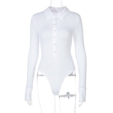 Women Jumpsuit Spring Sexy Button Lapel Long Sleeve Jumpsuit