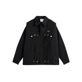 Unisex Jacket Vintage Loose Lapels Padded Shoulder Jacket