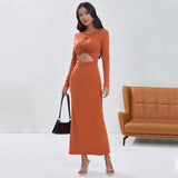 Women Dress Autumn Winter Sexy Slim Fit Hollow Dress
