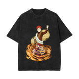 Anime T-shirt short-sleeved summer washed old cotton top loose