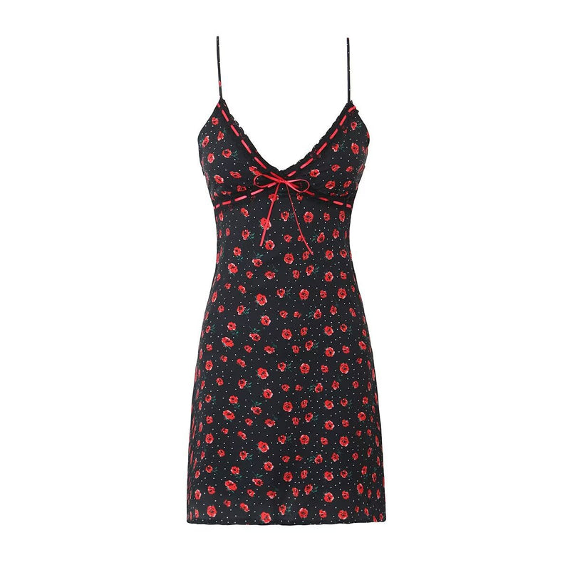 Women Dresses Summer V-neck Strap Dress Sexy Skirt (Xds0414)