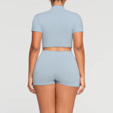 Women T-shirt Sexy Slim Fit Turtleneck T-shirt Short Top