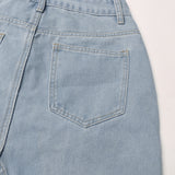 Women Dresses Denim Skirt Spring Retro Hip-Wrapped Long Skirt (Qymy0409)