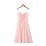 Women Dresses Summer Split Sling Dress Backless Dress (Xds0414)