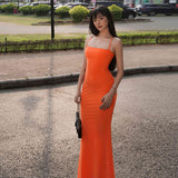 Women Dresses Summer Dress Sexy Backless Spaghetti Straps Slim Fit Dress