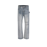 MIJKO Men's Vintage Pants MIJKO Men's Women's Washing Water Old Ripped Jeans