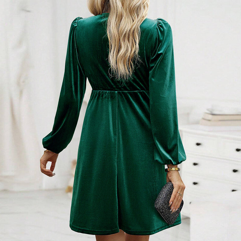 Women Dress Autumn and Winter Velvet Party Sexy Dress