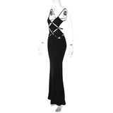 Women Dresses Summer Sexy Solid Color Slim Fit Backless Sling Dress