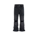 MIJKO Mens Vintage Pants Ripped Jeans