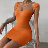 Women Dress Spring and Summer Sexy Nightclub Skirt Sleeveless Knitted Hip Spaghetti Straps Dress