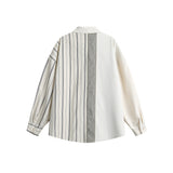 Unisex Jacket Autumn Striped Stitching Shirt