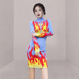 Women Maxi Dress Autumn and Winter Stand Collar Long Sleeve Package Hip with a Zipper Knitted Dress