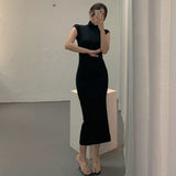 Women Dresses Turtleneck Sleeveless Dress Summer and Autumn Sexy