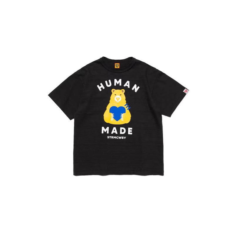 Men T-shirts Bear Animal Short Sleeve T-Shirt Printed Casual Crew Neck