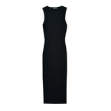 Women Dresses Summer round Neck Three-Dimensional Knitted Dress Slim-Fit Midi Skirt (Xds0414)