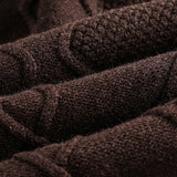 Unisex Winter Cotton Coat Twist round Neck Knitted Sweater Vintage Cardigan Sweater