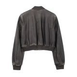 Women Leather Jacket Motorcycle Faux Leather Bomber Jacket Top