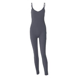 Women Jumpsuit Spring V-neck Backless Slim Fit Jumpsuit