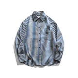 Unisex Shirts Autumn Vertical Striped Casual Shirt