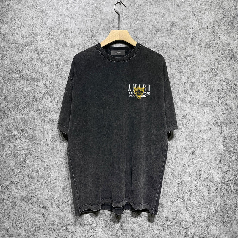 Amiri T-shirt Washed and Worn Retro Short Sleeve T-shirt