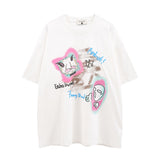 Men T Shirt Graffiti Short Sleeve T-shirt Men and Women Loose Couple Casual Tee