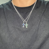 Chrome Hearts Necklace Vintage Cross Necklace with Diamonds for Men and Women