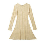 Women Dresses Summer round Neck Hollow Dress Sexy Skirt (Xds0414)
