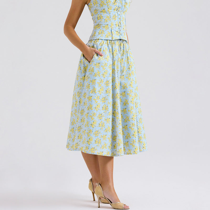 Women Dresses Summer Floral Skirt (Lbk0409)