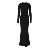 Women Dresse Wlidberries Long Dress round Neck Long Sleeve Slim Fit Casual Dress