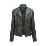 Red Leather Jacket Spring and Autumn Women's Leather Jacket Women's Short Jacket