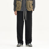 Women Sweatpants Vintage Side Seam Embroidery Straight-Leg Trousers Sports Wide Legs Casual Sweatpants