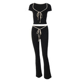 Women Co-Ord Set Summer Navel T-shirt Top Sexy Two-Piece Suit