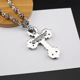 Chrome Hearts Necklace Classic Vintage Flame Cross Fish Hook Button Head Design Men and Women