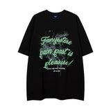 Men T Shirt Letter Foam Printed Couple Short Sleeve T-shirt Men and Women Oversize