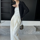 Women Cardigan Sweater Autumn Sweater Coat Casual Long Sleeve Zipper Knitted Top Polo Collar Women's Cardigan 8t8269