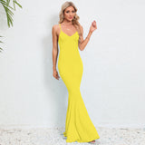 Women Date Dress Summer Sexy Slim Strap Fishtail Skirt