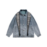 Unisex Jacket Vintage Denim Jacket Loose Lapels Denim Coat