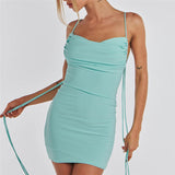 Women Dresses Summer Sexy Backless Sheath Dress (Bla0420)