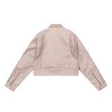 Unisex Jacket Autumn Short Stitching Leather Coat