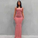 Women Dresses Casual Sleeveless Slim Fit Camisole Dress (Bla0420)