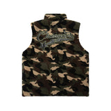 Men Vest Double-Sided Camouflage Cotton Jacket Vest Multi-Pocket Sleeveless Jacket