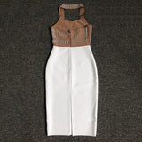 Women's Evening Dress Bandage One-Piece Dress Dress Color Matching Bandage Dress Dress