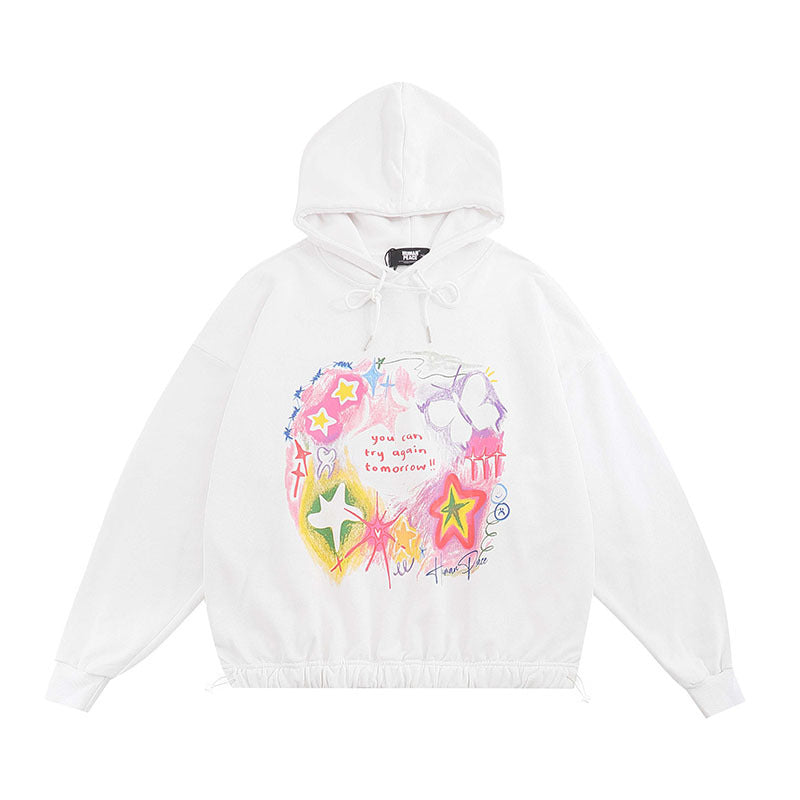 Men Hoodie Graffiti Hip Hop Couple Hooded Sweater Men and Women