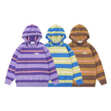 Unisex Sweater Autumn Striped Hooded Stitching Sweater