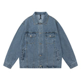 Men Jacket Coat Letter Embroidery Denim Clothes Jacket Men's Spring and Autumn Loose Denim Jacket