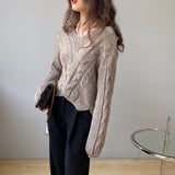 Women Winter Knitted Sweater Autumn Loose 8t3086