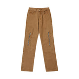Men Jeans Worn Jeans Men's Retro Loose Straight Trousers
